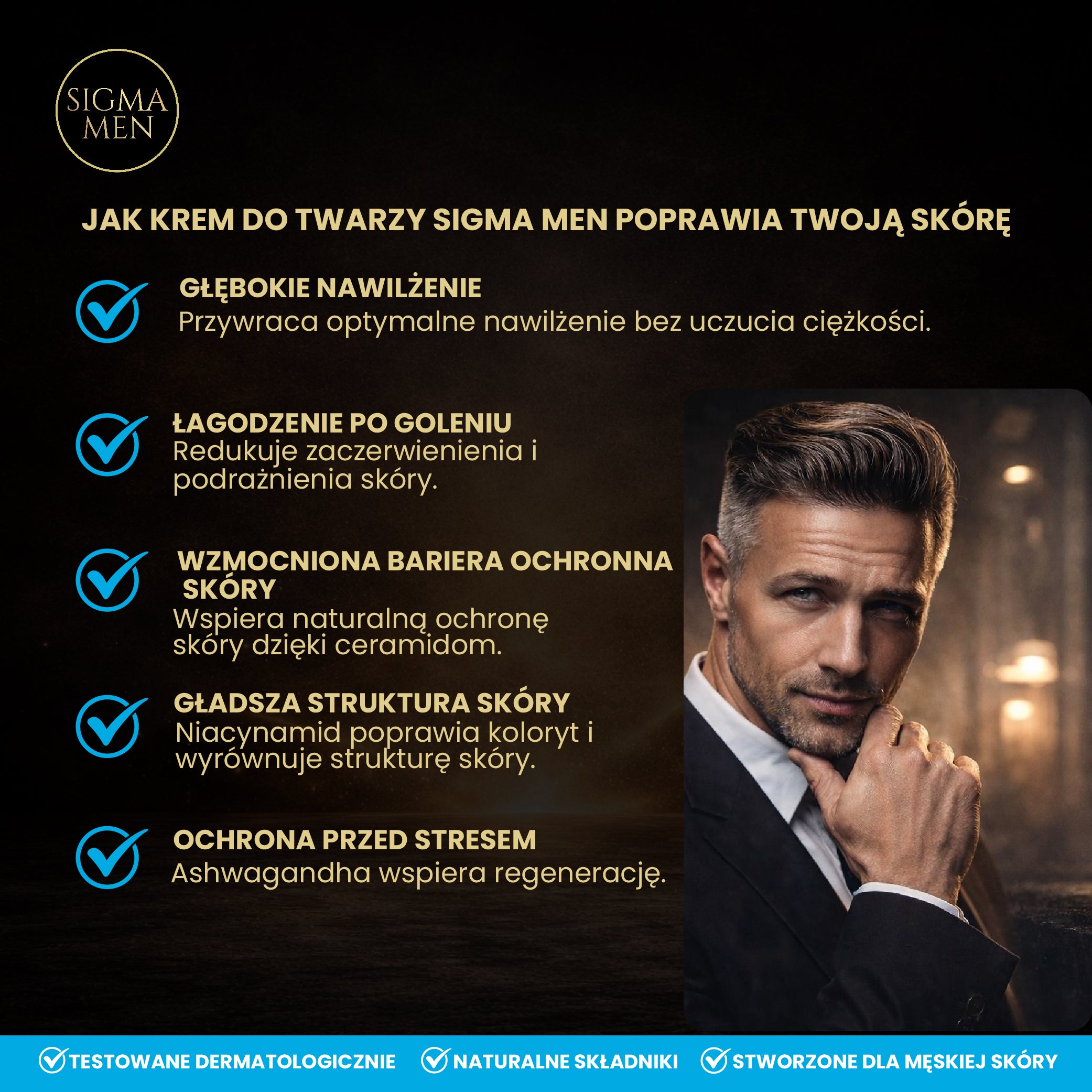 Krem na dzień dla mężczyzn energia i nawilżenie, 50ml Sigma Men