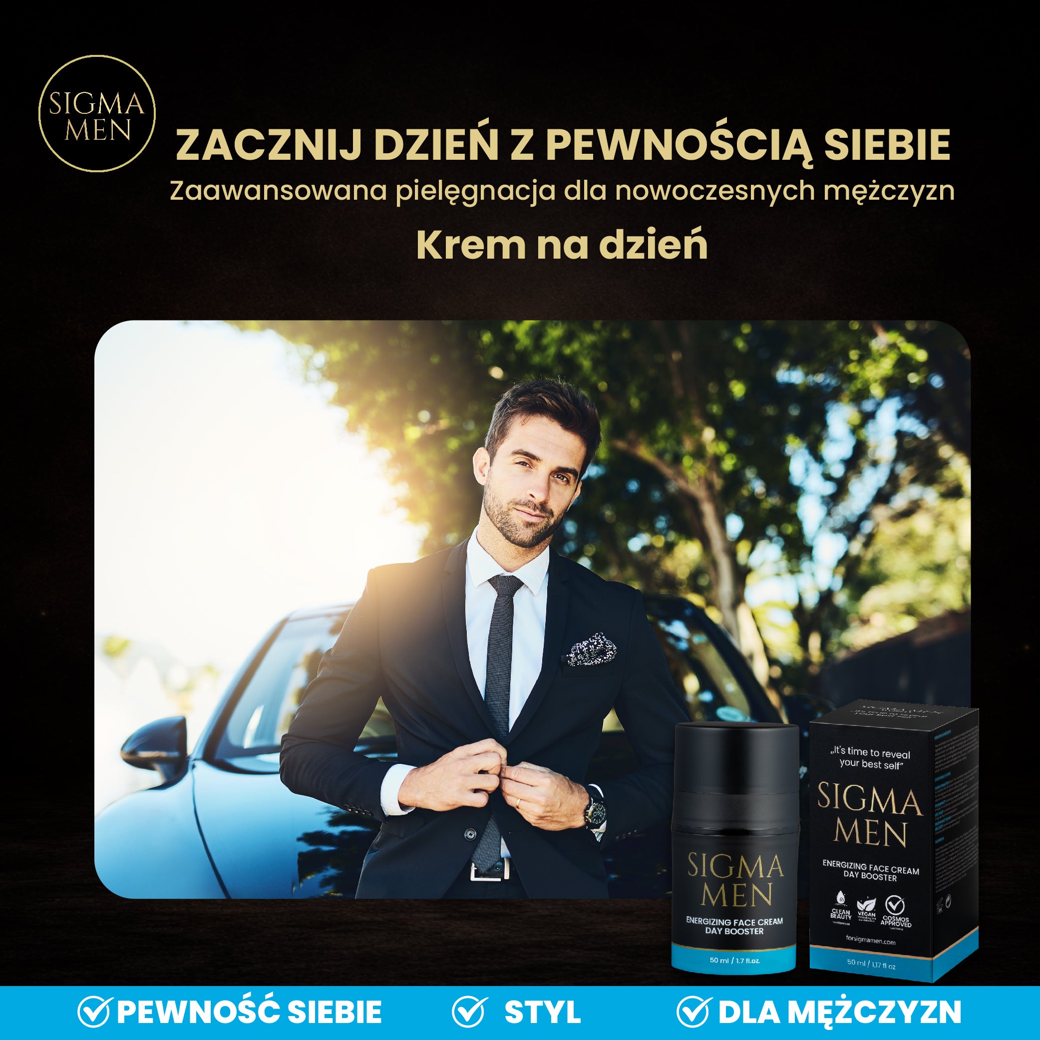 Krem na dzień dla mężczyzn energia i nawilżenie, 50ml Sigma Men